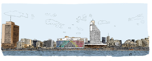 ART PRINT LIMITED TEL AVIV DAN HOTEL SKYLINE MIXED COLORS