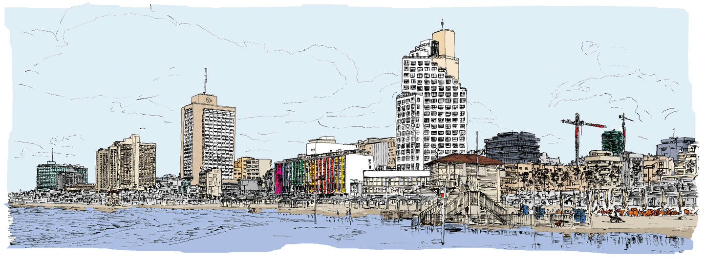 ART PRINT LIMITED TEL AVIV DAN HOTEL PANORAMA MIXED COLOURS
