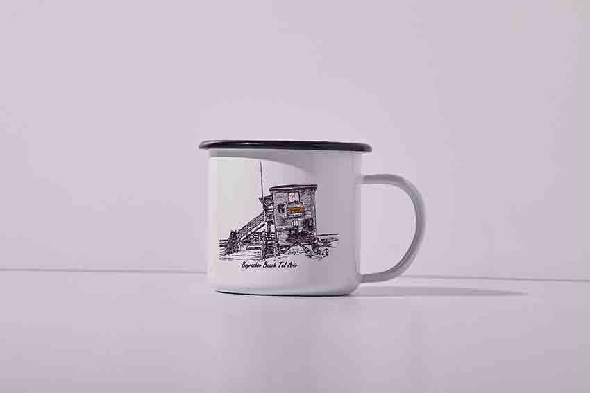 ENAMEL CUP TEL AVIV LIFEGUARD HOUSE BOGRASHOV BEACH