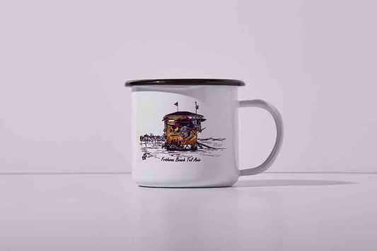ENAMEL CUP TEL AVIV LIFEGUARD HOUSE AVIV FRISHMAN BEACH
