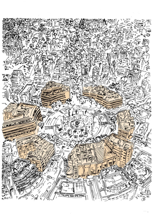 ART PRINT LIMITED DIZENGOFF SQUARE BIRDVIEW TEL AVIV