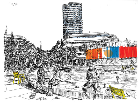 ART PRINT LIMITED DIZENGOFF SQUARE TEL AVIV WITH PEOPLE