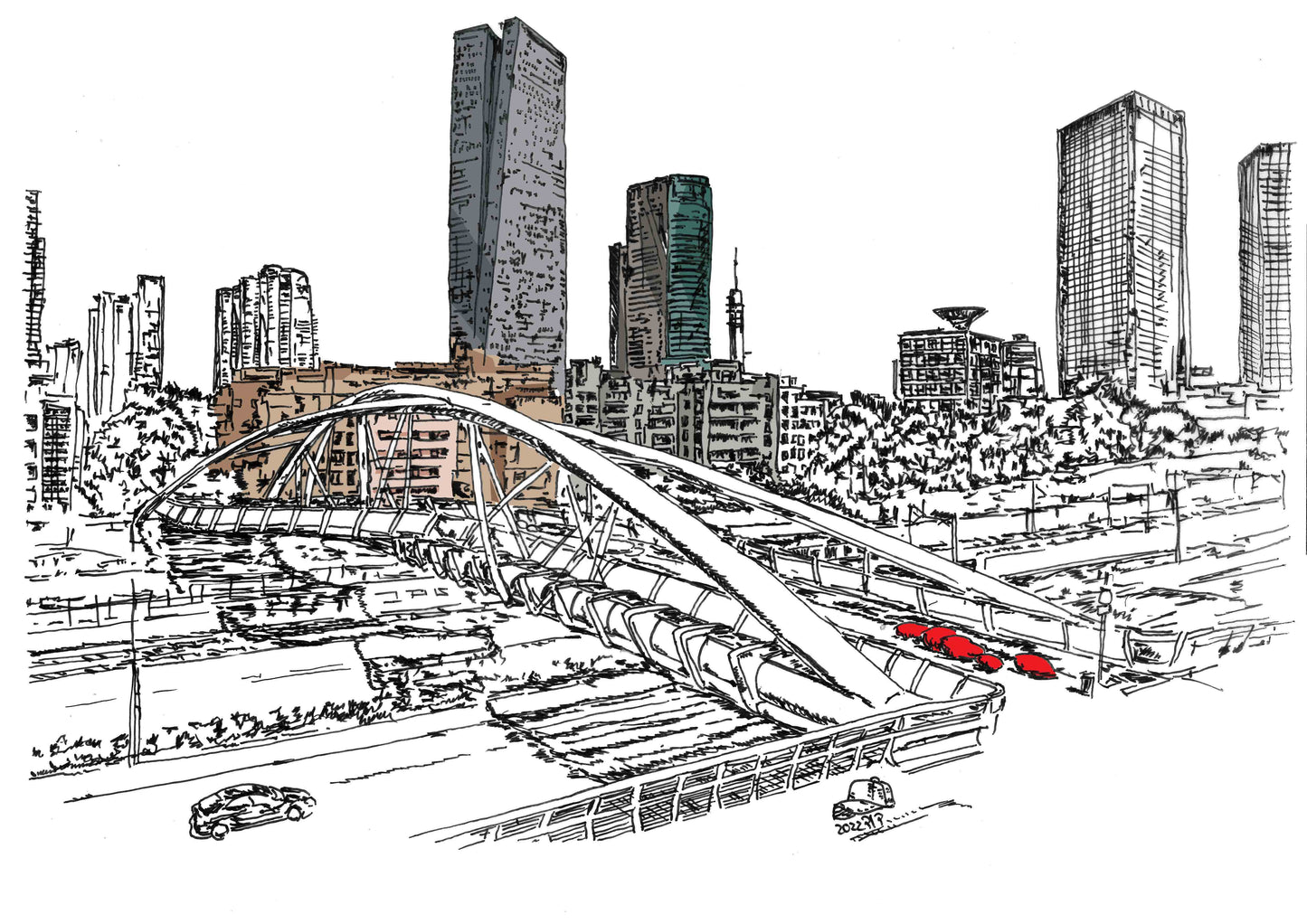 ART PRINT LIMITED TEL AVIV AYALON HIGHWAY YEHUDIT BRIDGE