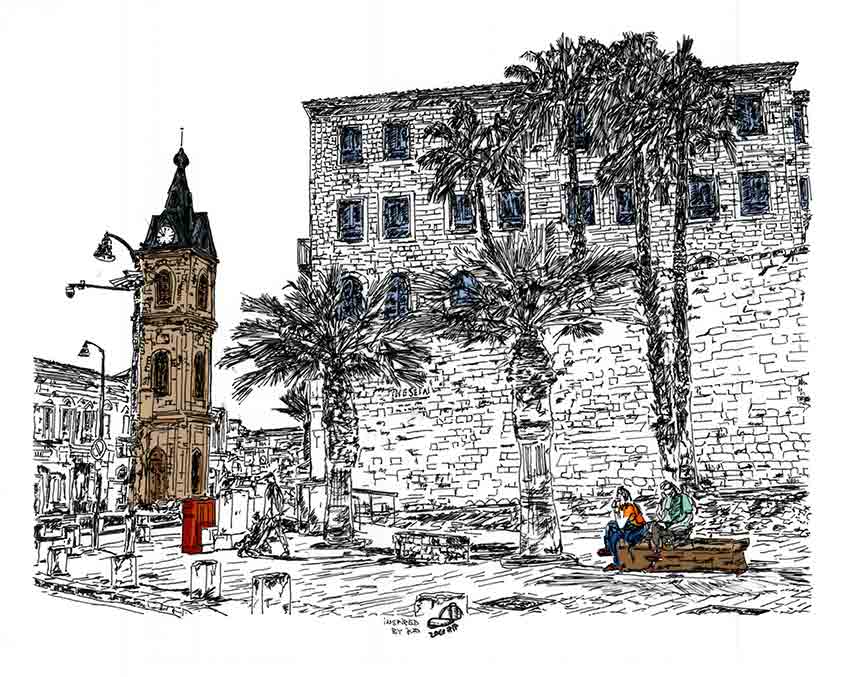 ART PRINTLIMITED JAFFA CLOCK TOWER TEL AVIV