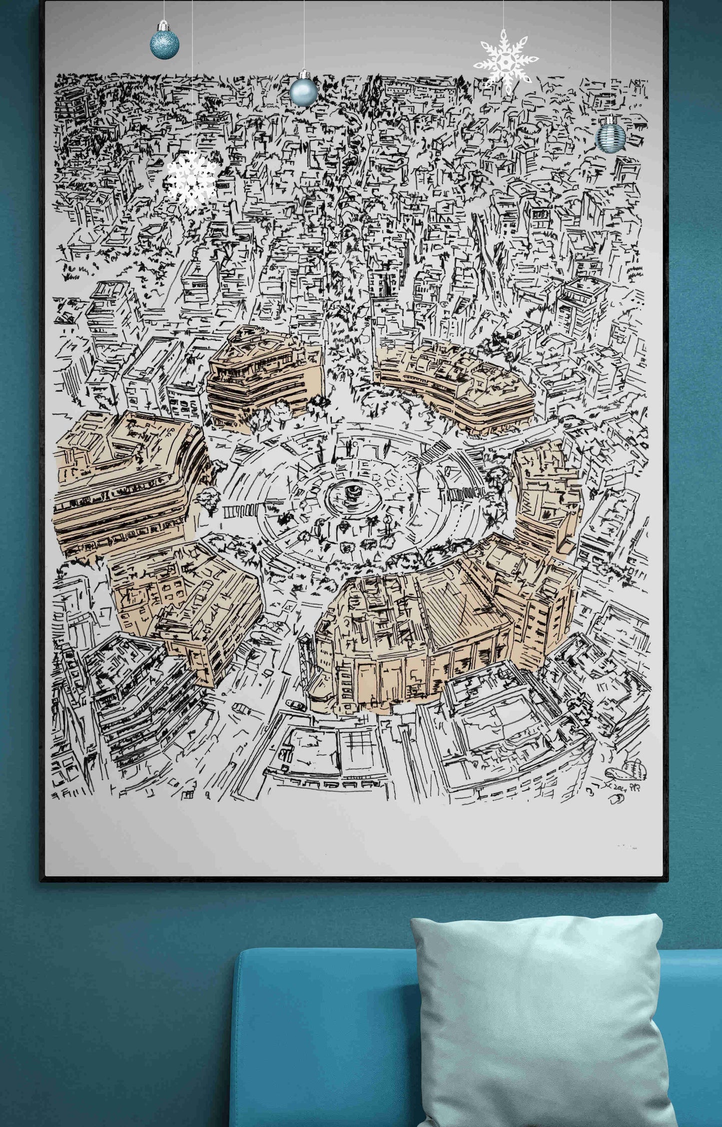 ART PRINT LIMITED DIZENGOFF SQUARE BIRDVIEW TEL AVIV