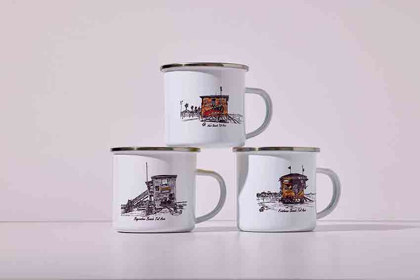 ENAMEL CUP TEL AVIV LIFEGUARD HOUSE AVIV BEACH