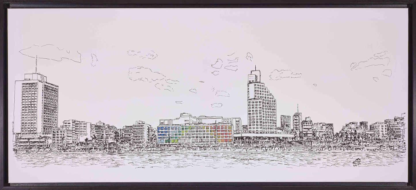 ORIGINAL ACRYLIC ON CANVAS DAN HOTEL TEL AVIV