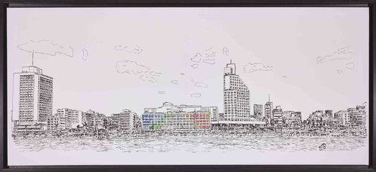 ORIGINAL ACRYLIC ON CANVAS DAN HOTEL TEL AVIV