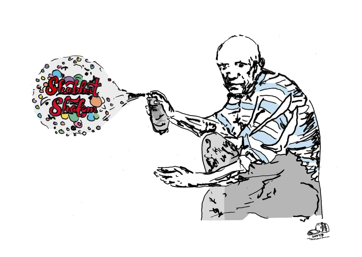 POSTAL CARD SHABBAT SHALOM