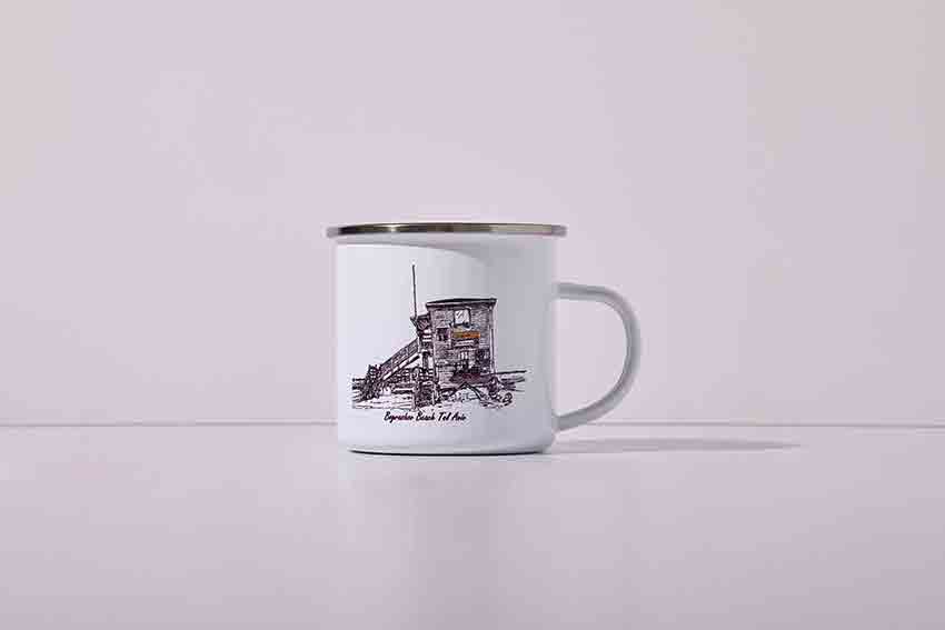 ENAMEL CUP TEL AVIV LIFEGUARD HOUSE BOGRASHOV BEACH