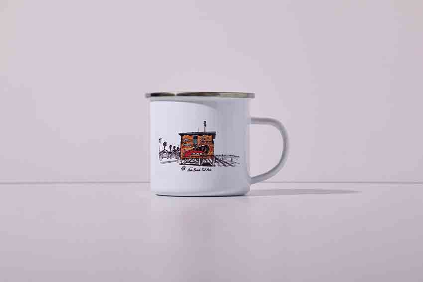 ENAMEL CUP TEL AVIV LIFEGUARD HOUSE AVIV BEACH