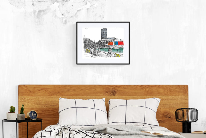 LIMITED ART PRINT DIZENGOFF SQUARE TEL AVIV WITH PEOPLE A3